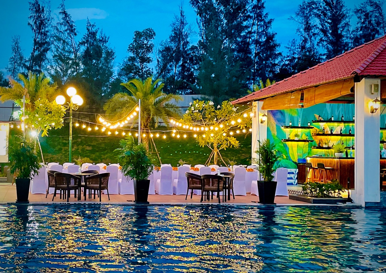 Một phần khu hồ bơi của khách sạn The Harmonia