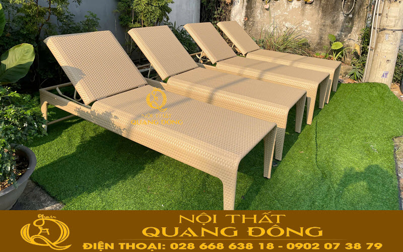 Ghế nằm hồ bơi QD-1278 nét đẹp tinh tế Ghế nằm hồ bơi QD-1278 đường nét tinh tế, trải nghiệm sự êm ái dòng chất liệu đan nhựa giả mây