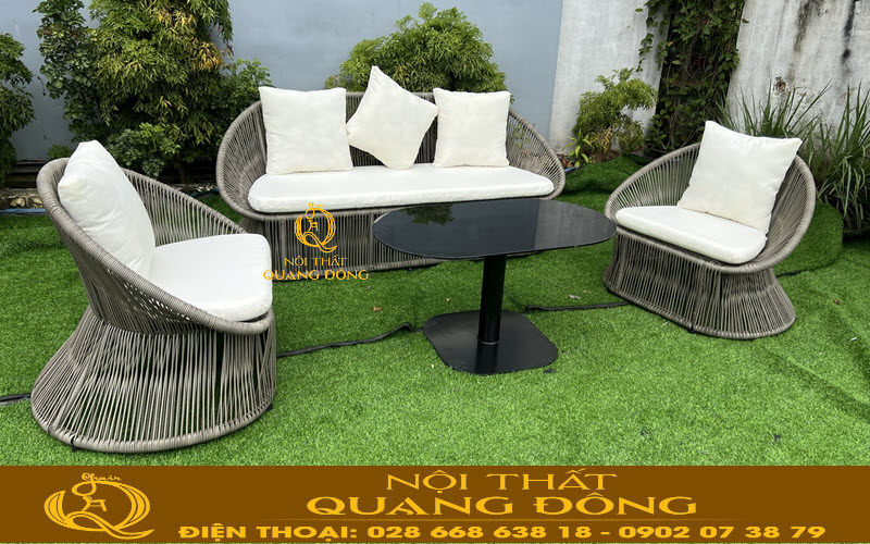 Sofa giả mây mini QD-758 sang trọng với chất liệu cao cấp độ bền vượt trội