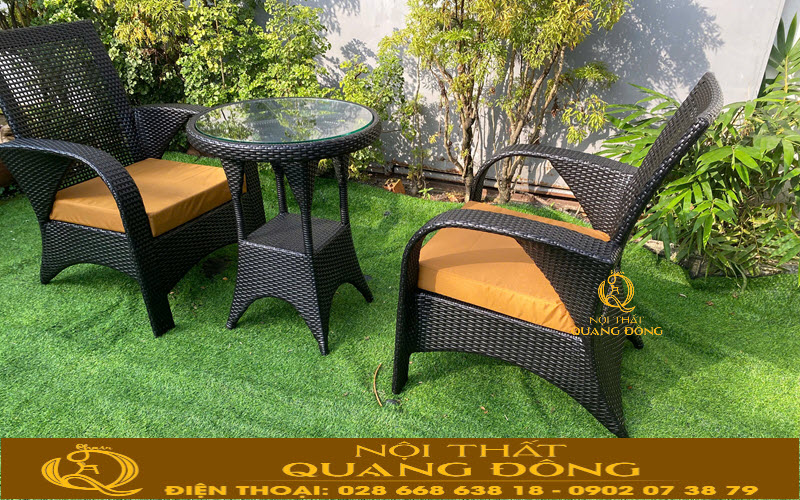 Bàn ghế mây nhựa ban công QD-2108 thiết kế nhỏ gọn phu hợp nhiều diện tích Bàn ghế ban công QD-2108 thiết kế nhỏ gọn phù hợp nhiều không gian