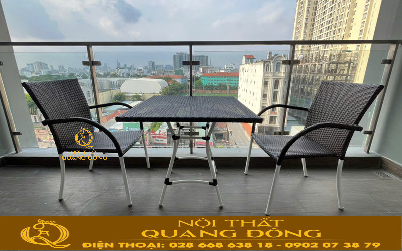 Bàn ghế giả mây QD - 2112 thiết kế mang lại trải nghiệm thoải mái cho khách hàng Bàn ghế giả mây QD - 2112 giải pháp kinh tế và thẩm mỹ cho quán cafe