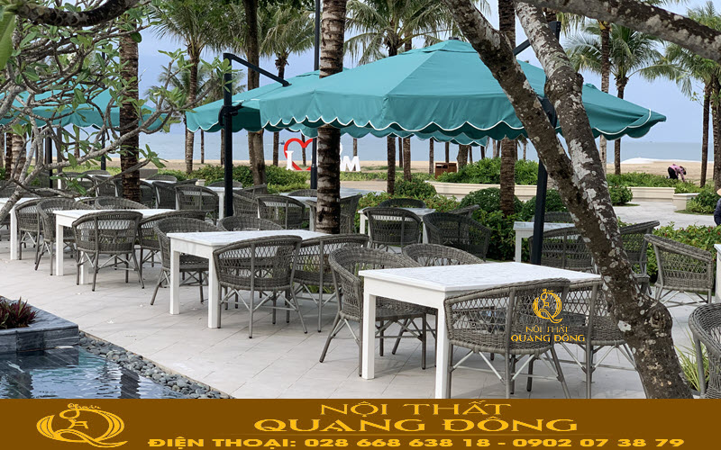Bàn ghế mây nhựa phù hợp nhiều không gian