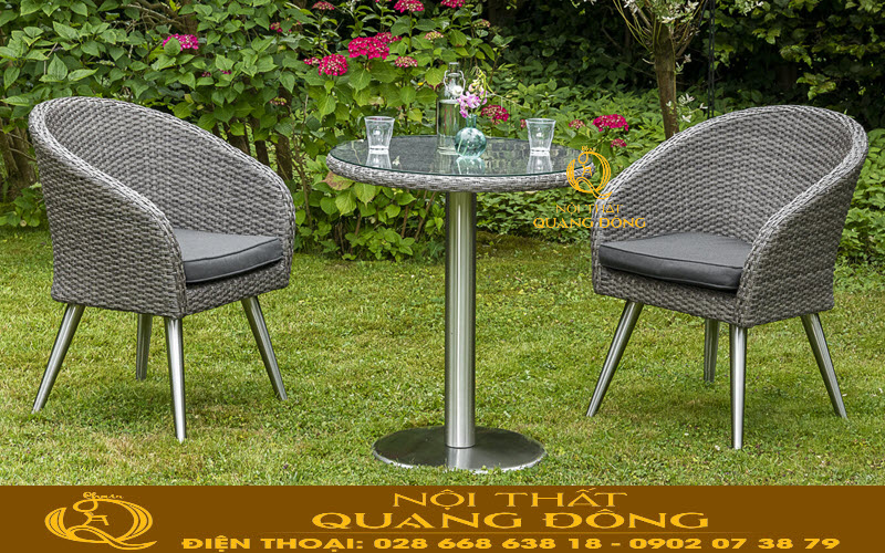 Bàn ghế mây nhựa QD-349 Nội thất Quang Đông
