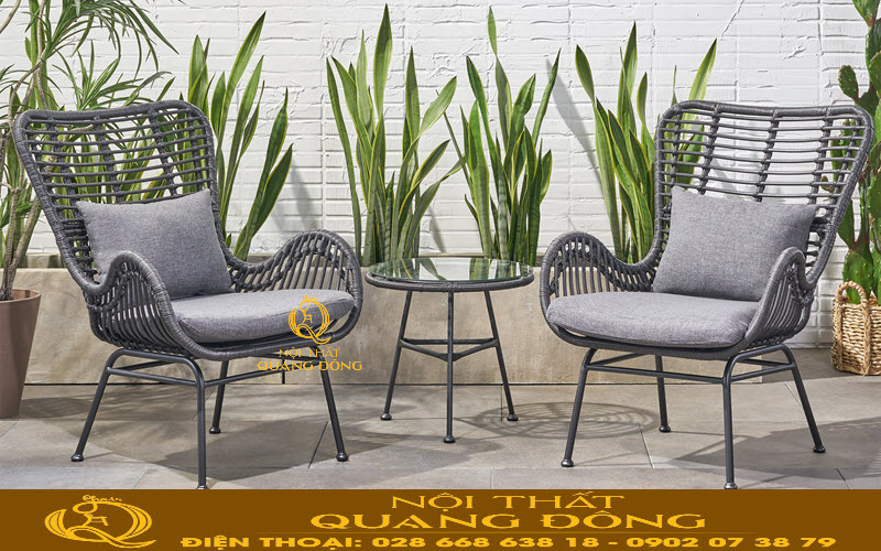 Bàn ghế mây nhựa QD-356 Nội thất Quang Đông