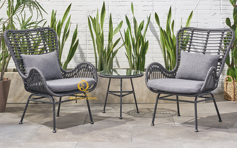Bàn ghế giả mây QD - 356 Nội thất Quang Đông phong cách hiện đại thư giãn