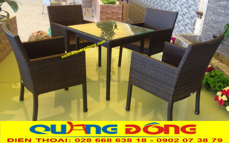 Bàn ghế giả mây QD-198|Bàn ghế nội ngoại thất