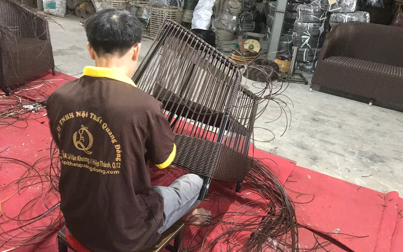 Sợi mây nhựa chuyên dụng cho không gian ngoài trời