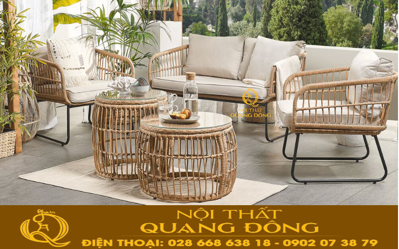 Sofa giả mây QD-611 gam màu sang trọng