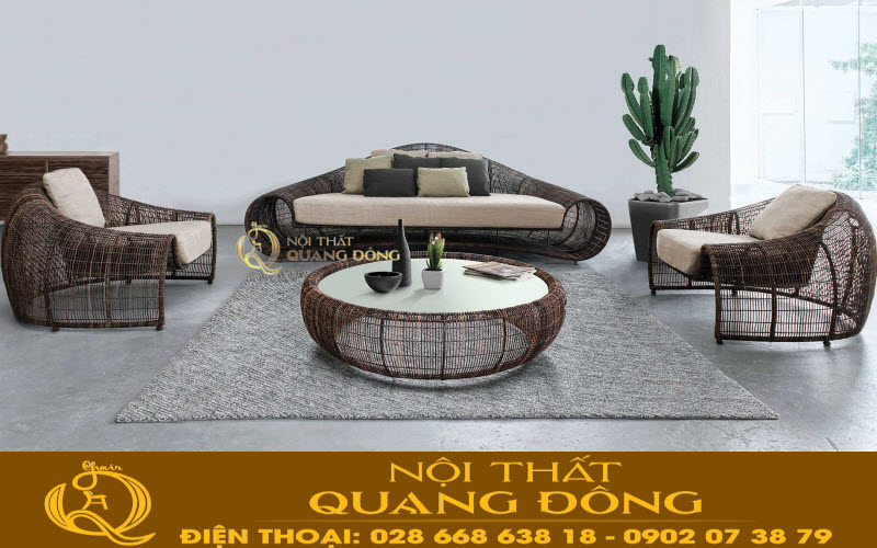 Sofa giả mây QD-694 với kiểu dáng độc đáo, mới lạ